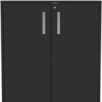HomeRoots 35 Mobiletto portatutto nero in legno con due ante