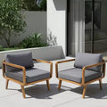 Christopher Knight Home Sierra Outdoor Acacia Wood and Rope Club Chair with Water-Resistant Gray Cushions