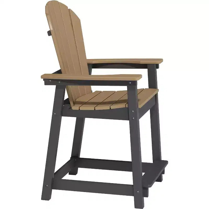 Tree City Tall Adirondack Bar Chair, Outdoor Counter-Height Chair for Patio & Deck, Heavy-Duty HDPE All-Weather Chair