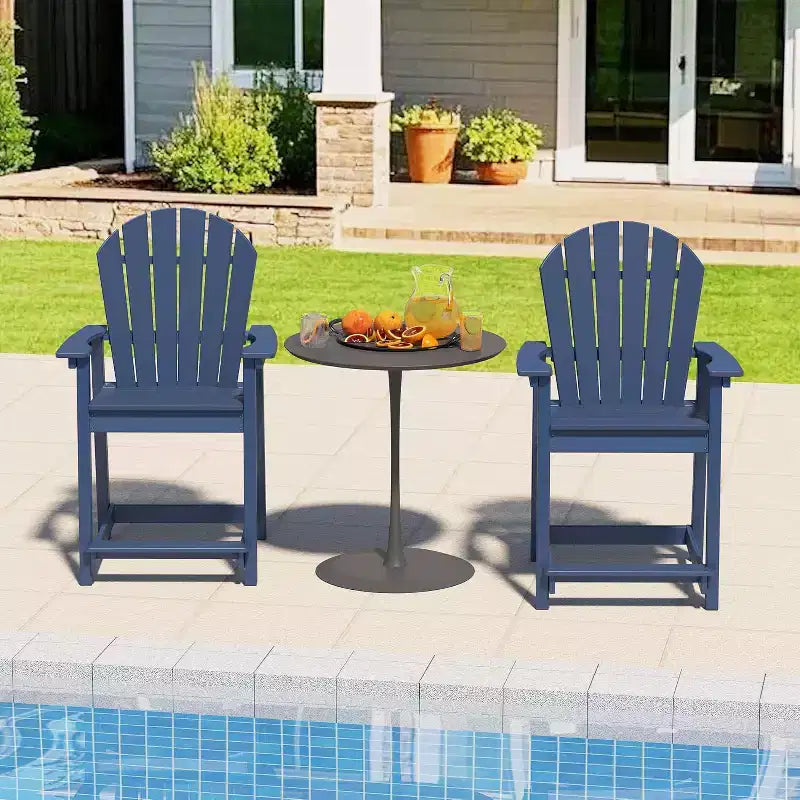 Tree City Tall Adirondack Bar Chair, Outdoor Counter-Height Chair for Patio & Deck, Heavy-Duty HDPE All-Weather Chair