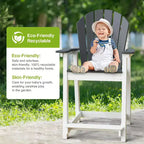 Tree City Tall Adirondack Bar Chair, Outdoor Counter-Height Chair for Patio & Deck, Heavy-Duty HDPE All-Weather Chair