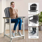 Tree City Tall Adirondack Bar Chair, Outdoor Counter-Height Chair for Patio & Deck, Heavy-Duty HDPE All-Weather Chair