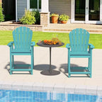 Tree City Tall Adirondack Bar Chair, Outdoor Counter-Height Chair for Patio & Deck, Heavy-Duty HDPE All-Weather Chair