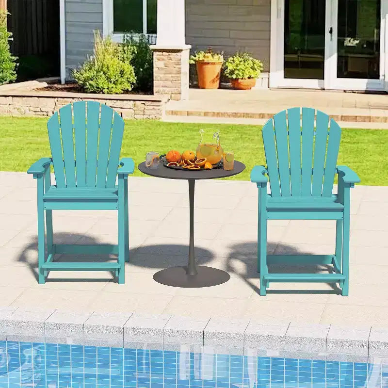 Tree City Tall Adirondack Bar Chair, Outdoor Counter-Height Chair for Patio & Deck, Heavy-Duty HDPE All-Weather Chair