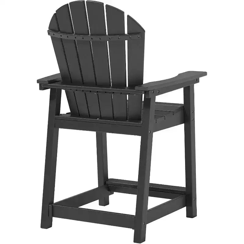 Tree City Tall Adirondack Bar Chair, Outdoor Counter-Height Chair for Patio & Deck, Heavy-Duty HDPE All-Weather Chair