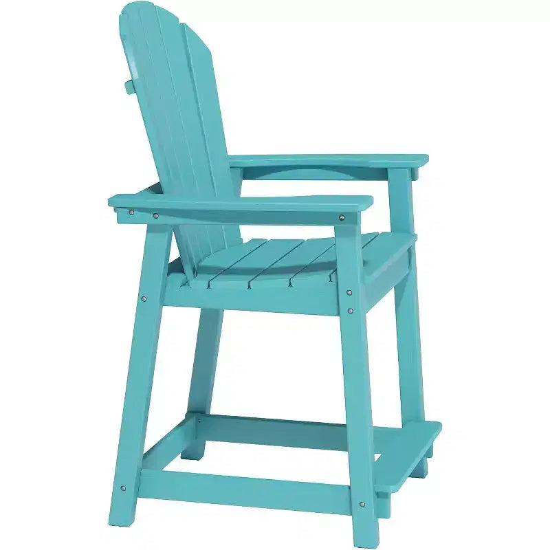 Tree City Tall Adirondack Bar Chair, Outdoor Counter-Height Chair for Patio & Deck, Heavy-Duty HDPE All-Weather Chair