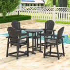 Tree City Tall Adirondack Bar Chair, Outdoor Counter-Height Chair for Patio & Deck, Heavy-Duty HDPE All-Weather Chair