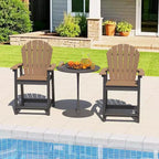 Tree City Tall Adirondack Bar Chair, Outdoor Counter-Height Chair for Patio & Deck, Heavy-Duty HDPE All-Weather Chair