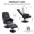 GDFStudio Hegseth Faux Leather Upholstered Massage Recliner Chair with Ottoman