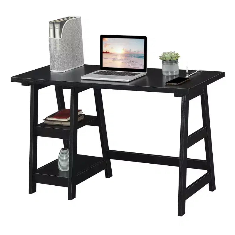 HomeStock Scrivanie per computer in composito di legno color beige alte 86 cm