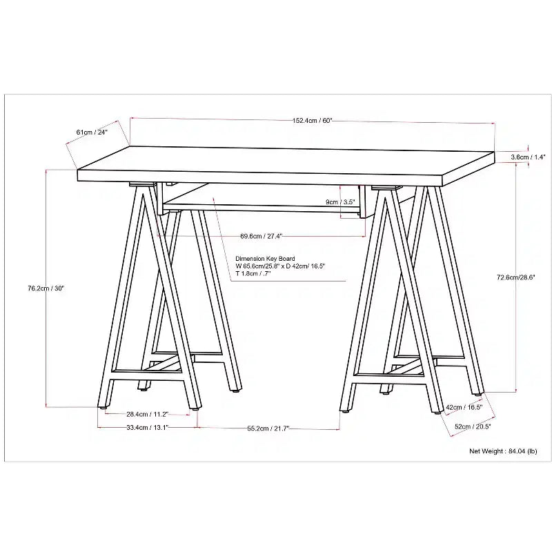 HomeStock Newport Lilly 2 Tier Desk