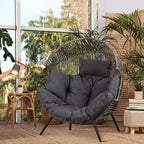 Celebalcony Wicker Egg Chair - Rattan Patio Chair with Cushion, Indoor-Outdoor Lounge Egg Basket Seat for Living Room,Bedroom,Patio,Backyard