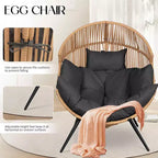 Celebalcony Wicker Egg Chair - Rattan Patio Chair with Cushion, Indoor-Outdoor Lounge Egg Basket Seat for Living Room,Bedroom,Patio,Backyard