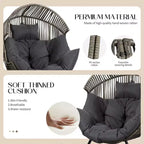 Celebalcony Wicker Egg Chair - Rattan Patio Chair with Cushion, Indoor-Outdoor Lounge Egg Basket Seat for Living Room,Bedroom,Patio,Backyard