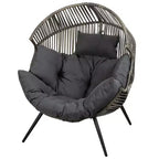 Celebalcony Wicker Egg Chair - Rattan Patio Chair with Cushion, Indoor-Outdoor Lounge Egg Basket Seat for Living Room,Bedroom,Patio,Backyard