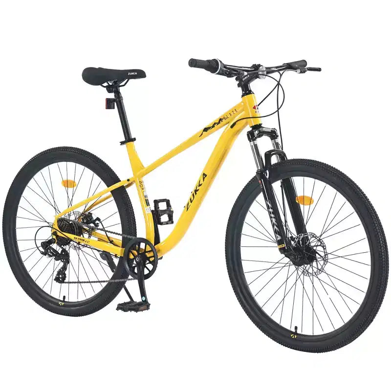 Okak Bicicletta da montagna 27,5 pollici, 8 velocità, con sospensione anteriore, mountain bike per bambini con doppi freni a disco, bici con telaio in acciaio per bambini e adulti