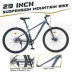 Okak 29IN Mountain Bike a Velocità Singola, Bici per Adulti con Telaio in Acciaio e Sospensione Anteriore, Bici da Uomo per Pendolarismo, Viaggi, Montagna