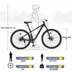 Okak 29IN Mountain Bike a Velocità Singola, Bici per Adulti con Telaio in Acciaio e Sospensione Anteriore, Bici da Uomo per Pendolarismo, Viaggi, Montagna