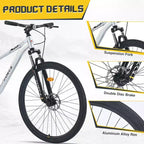 Okak 29IN Mountain Bike a Velocità Singola, Bici per Adulti con Telaio in Acciaio e Sospensione Anteriore, Bici da Uomo per Pendolarismo, Viaggi, Montagna