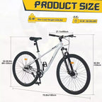 Okak 29IN Mountain Bike a Velocità Singola, Bici per Adulti con Telaio in Acciaio e Sospensione Anteriore, Bici da Uomo per Pendolarismo, Viaggi, Montagna