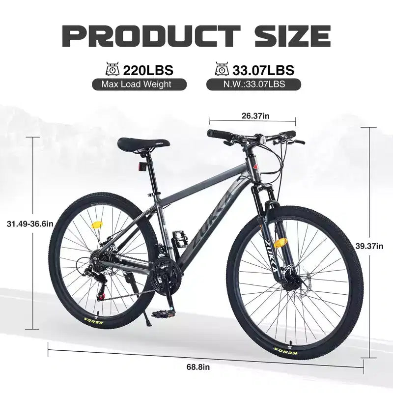 Mountain Bike Okak da 27.5 pollici con telaio in lega di alluminio, bici da cross per ragazzi con cambio a 21 velocità e sospensione anteriore, bicicletta per bambini e adulti