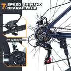 Mountain Bike Okak da 27.5 pollici con telaio in lega di alluminio, bici da cross per ragazzi con cambio a 21 velocità e sospensione anteriore, bicicletta per bambini e adulti