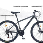 Mountain Bike Okak da 27.5 pollici con telaio in lega di alluminio, bici da cross per ragazzi con cambio a 21 velocità e sospensione anteriore, bicicletta per bambini e adulti
