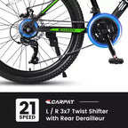 Mountain bike Okak 26" con 21 velocità e freni a disco, bici da cross per ragazzi con telaio in acciaio ad alto tenore di carbonio, bici da uomo per adulti e adolescenti