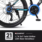 Mountain bike Okak 26" con 21 velocità e freni a disco, bici da cross per ragazzi con telaio in acciaio ad alto tenore di carbonio, bici da uomo per adulti e adolescenti