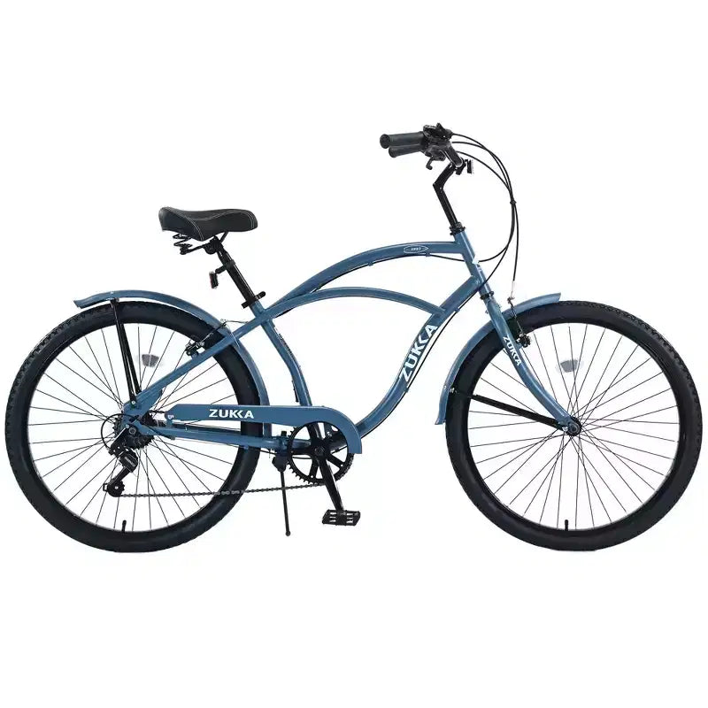 Okak Bici Cruiser da Spiaggia da 26 pollici con Sistema a 7 velocità, Bici da Uomo con Freni a V Anteriori e Posteriori, Bicicletta con Telaio in Metallo per Adolescenti e Adulti