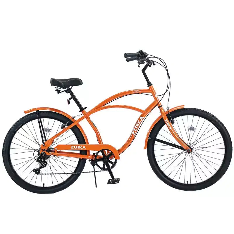 Okak Bici Cruiser da Spiaggia da 26 pollici con Sistema a 7 velocità, Bici da Uomo con Freni a V Anteriori e Posteriori, Bicicletta con Telaio in Metallo per Adolescenti e Adulti