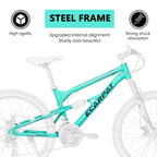 Okak Mountain bike da 26 pollici con ammortizzatore anteriore e posteriore, bici da adulto a 21 velocità con telaio in acciaio, bici da uomo per ragazzi e adulti, blu