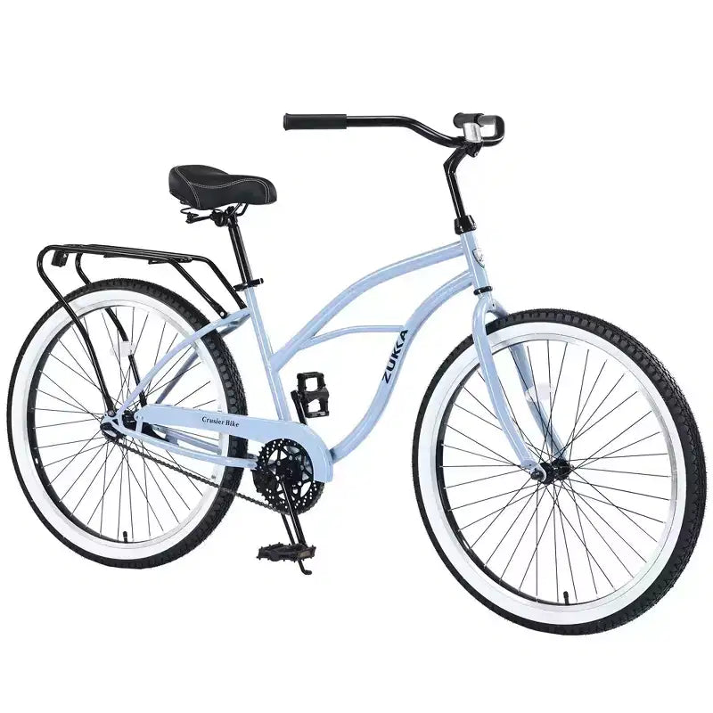 Okak 26IN Biciclette Cruiser a velocità singola con telaio in acciaio, bicicletta per adulti con ruote larghe e freno a contropedale posteriore, bicicletta per uomini e donne