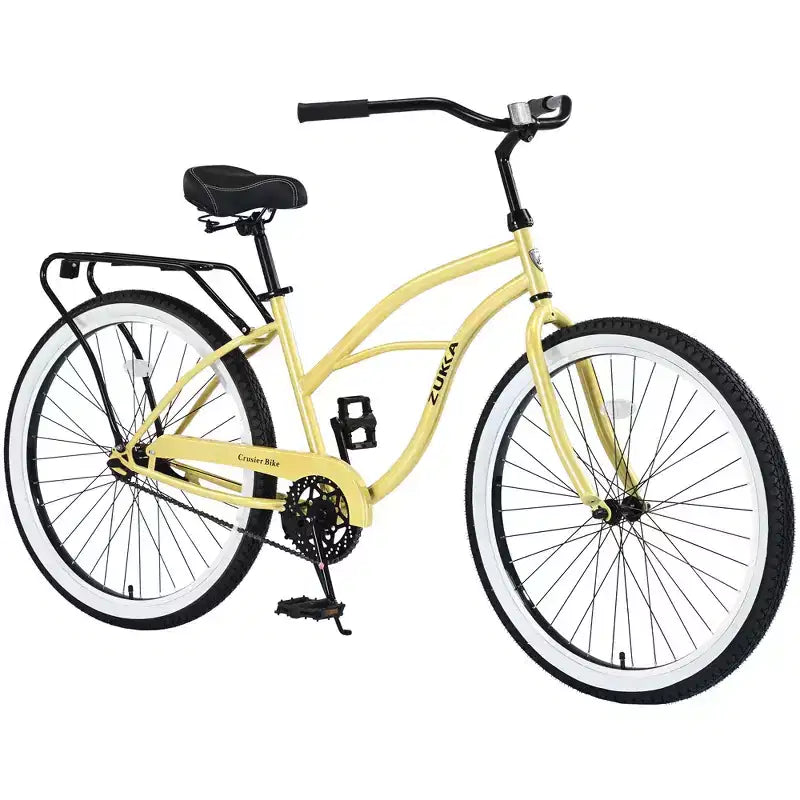 Okak 26IN Biciclette Cruiser a velocità singola con telaio in acciaio, bicicletta per adulti con ruote larghe e freno a contropedale posteriore, bicicletta per uomini e donne