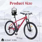 Bicicletta Okak 26 pollici per adulti con 24 velocità e forcella ammortizzata, mountain bike con pneumatici KENDA e freno a disco, bici fat tire per uomo e donna