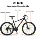 Bicicletta Okak 26 pollici per adulti con 24 velocità e forcella ammortizzata, mountain bike con pneumatici KENDA e freno a disco, bici fat tire per uomo e donna