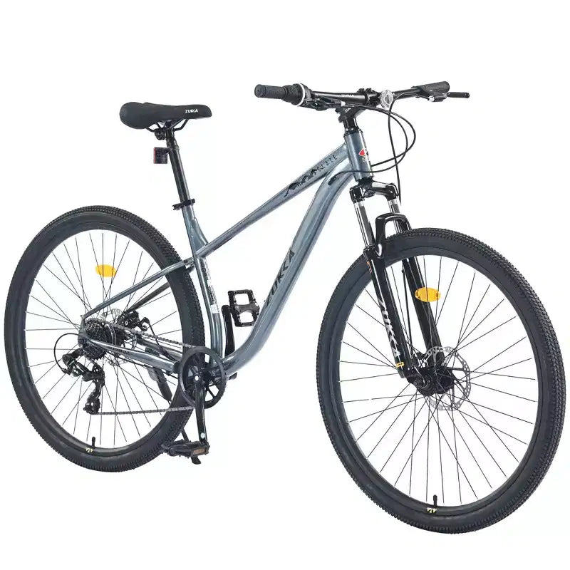 Mountain bike Okak 29IN con sistema a 8 velocità, bici da cross con telaio in acciaio e sospensione anteriore, bici per adulti per uomo, donna, ragazzo e ragazza