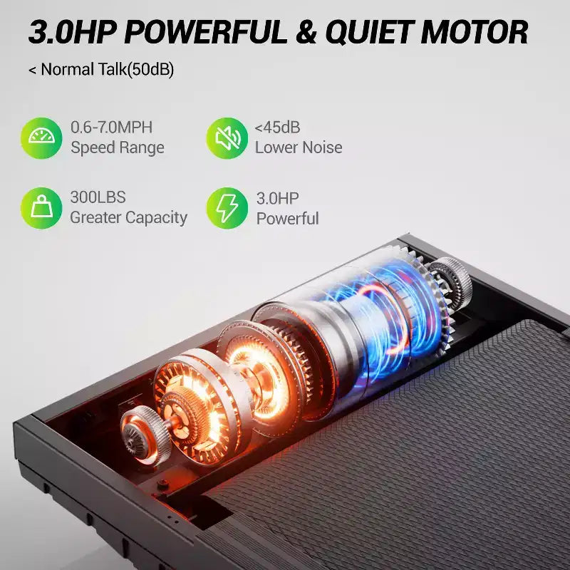 Tapis roulant per casa con inclinazione del 16% e maniglione, tapis roulant pieghevole silenzioso da 3.0HP con schermo a LED e ampia capacità