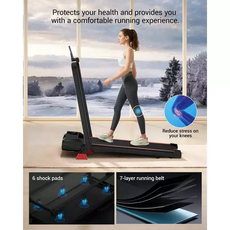 Tapis roulant per casa con inclinazione del 16% e maniglione, tapis roulant pieghevole silenzioso da 3.0HP con schermo a LED e ampia capacità