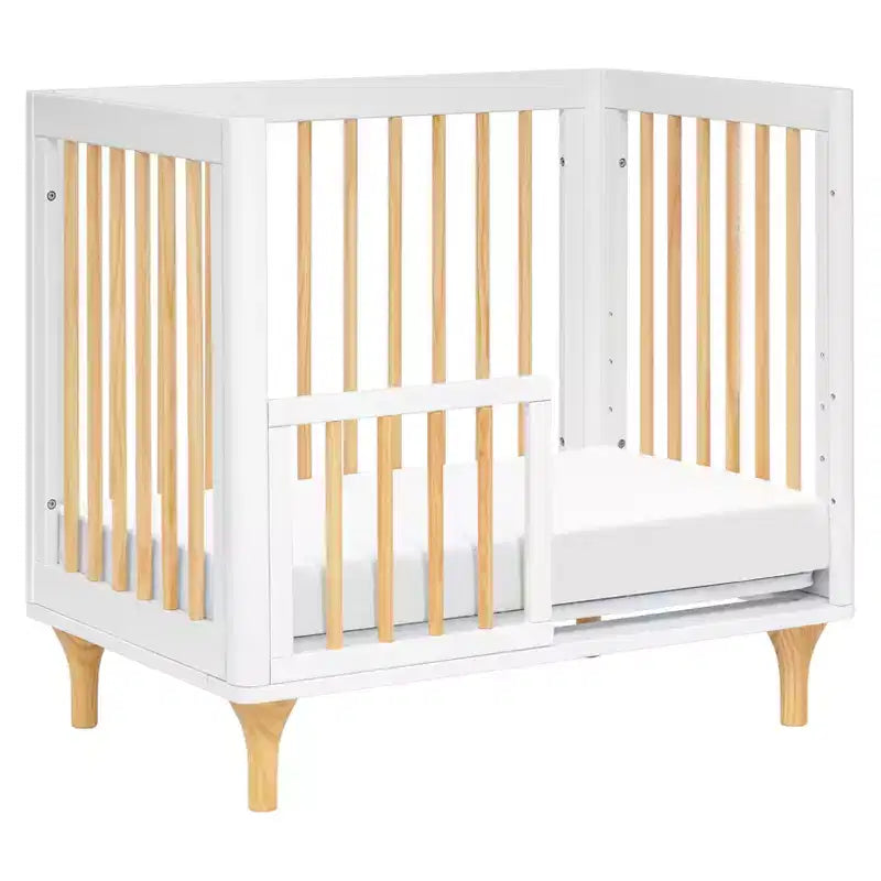 Babyletto Lolly Mini Culla e Lettino Singolo Convertibile 4-in-1 con Kit di Conversione per Lettino per Bambini - Bianco e Naturale