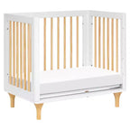 Babyletto Lolly Mini Culla e Lettino Singolo Convertibile 4-in-1 con Kit di Conversione per Lettino per Bambini - Bianco e Naturale