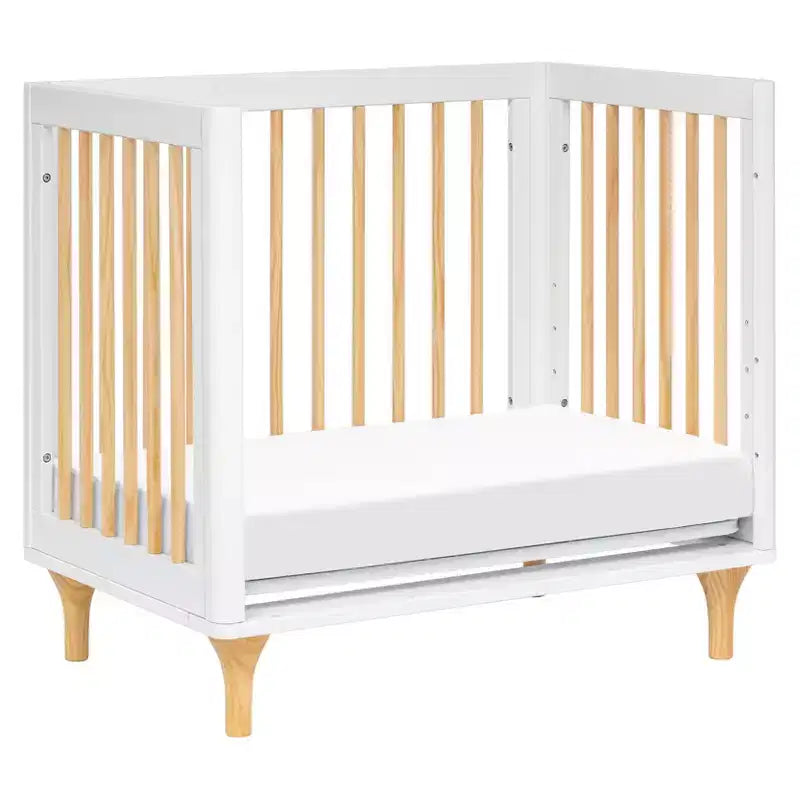 Babyletto Lolly Mini Culla e Lettino Singolo Convertibile 4-in-1 con Kit di Conversione per Lettino per Bambini - Bianco e Naturale
