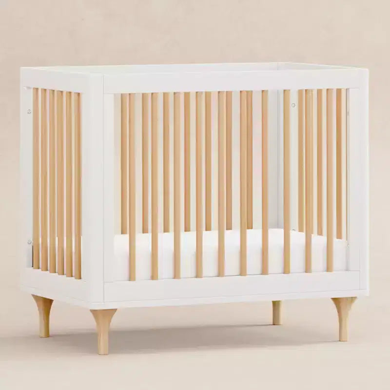 Babyletto Lolly Mini Culla e Lettino Singolo Convertibile 4-in-1 con Kit di Conversione per Lettino per Bambini - Bianco e Naturale