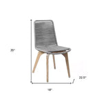 HomeRoots Set of Two 18 Gray Solid Wood Outdoor Dining Chair