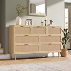 Wicker drawer tall cabinet for the bedroom, large-capacity drawer wardrobe, vanity with a wide top, suitable for the living room, hallway