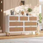 Wicker drawer tall cabinet for the bedroom, large-capacity drawer wardrobe, vanity with a wide top, suitable for the living room, hallway