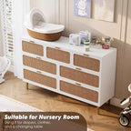 Wicker drawer tall cabinet for the bedroom, large-capacity drawer wardrobe, vanity with a wide top, suitable for the living room, hallway