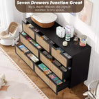Wicker drawer tall cabinet for the bedroom, large-capacity drawer wardrobe, vanity with a wide top, suitable for the living room, hallway