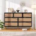 Wicker drawer tall cabinet for the bedroom, large-capacity drawer wardrobe, vanity with a wide top, suitable for the living room, hallway