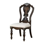 Royal Hampton Set di 2 sedie da pranzo laterali, in legno scuro intagliato con decorazioni elaborate